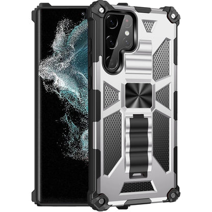 Armor Shockproof TPU + PC Magnetic Protective Phone Case with Holder, For Samsung Galaxy S22 Ultra 5G, For Motorola Edge (2021)