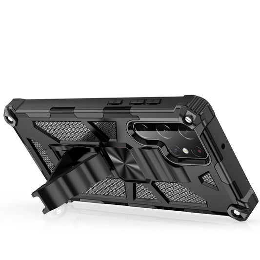 Armor Shockproof TPU + PC Magnetic Protective Phone Case with Holder, For Samsung Galaxy S22 Ultra 5G, For Motorola Edge (2021)