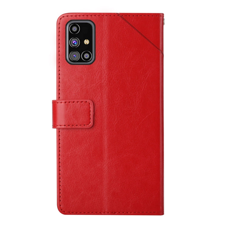 Y Stitching Horizontal Flip Leather Case with Holder & Card Slots & Wallet & Photo Frame, For Samsung Galaxy M31s