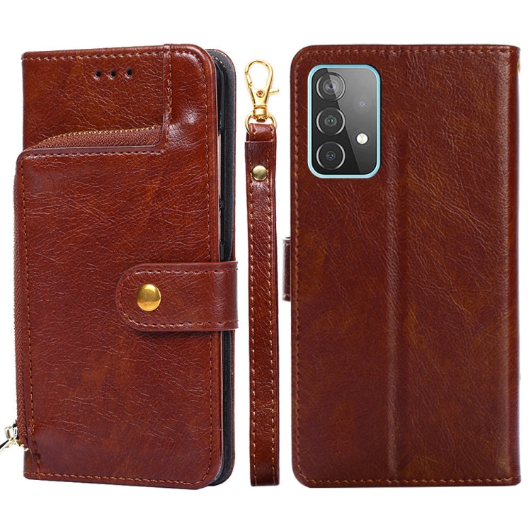 Zipper Bag Horizontal Flip Leather Phone Case with Holder & Card Slots & Lanyard, For Samsung Galaxy A52s 5G, For Samsung Galaxy M52 5G, For Samsung Galaxy A03s (166.5mm), For Samsung Galaxy A03s (164.2mm), For Samsung Galaxy Feel 2 (Japan Ver.)�������...