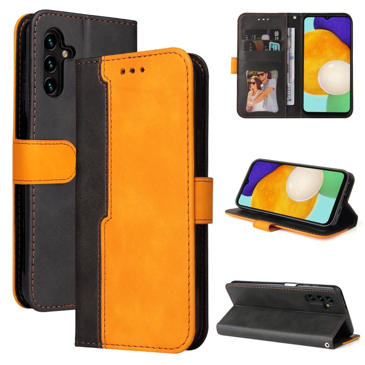 Stitching-Color Horizontal Flip Leather Phone Case with Holder & Card Slots & Photo Frame, For Samsung Galaxy A13 5G