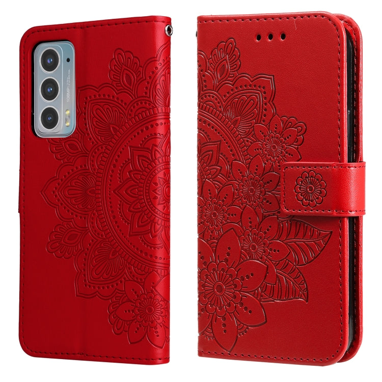7-petal Flowers Embossing Horizontal Flip Leather Phone Case with Holder & Card Slots, For Motorola Edge 20, For vivo Y21 / Y21s / Y33s, For Nokia C20 / C10, For Samsung Galaxy A13 5G, For Xiaomi 11T / 11T Pro