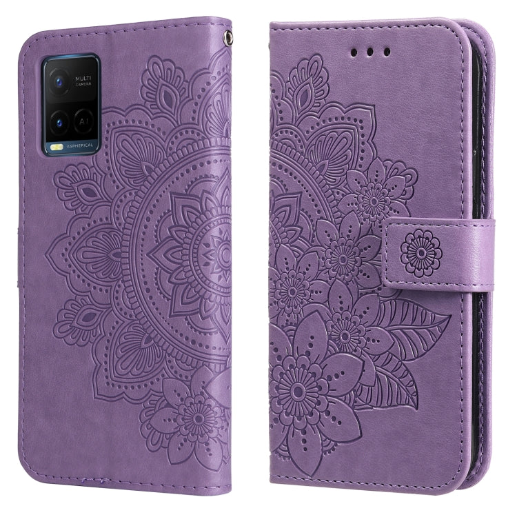 7-petal Flowers Embossing Horizontal Flip Leather Phone Case with Holder & Card Slots, For Motorola Edge 20, For vivo Y21 / Y21s / Y33s, For Nokia C20 / C10, For Samsung Galaxy A13 5G, For Xiaomi 11T / 11T Pro