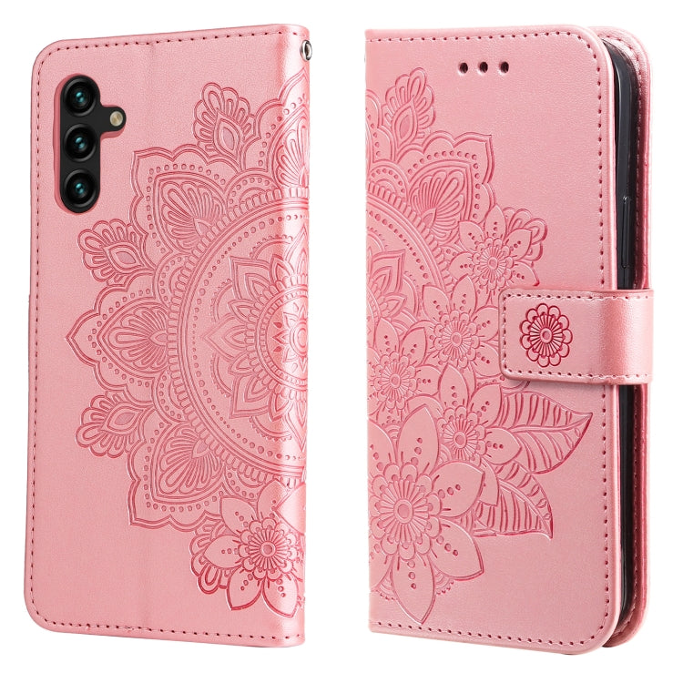 7-petal Flowers Embossing Horizontal Flip Leather Phone Case with Holder & Card Slots, For Motorola Edge 20, For vivo Y21 / Y21s / Y33s, For Nokia C20 / C10, For Samsung Galaxy A13 5G, For Xiaomi 11T / 11T Pro