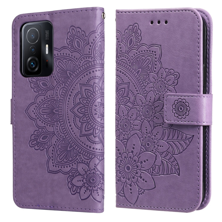 7-petal Flowers Embossing Horizontal Flip Leather Phone Case with Holder & Card Slots, For Motorola Edge 20, For vivo Y21 / Y21s / Y33s, For Nokia C20 / C10, For Samsung Galaxy A13 5G, For Xiaomi 11T / 11T Pro