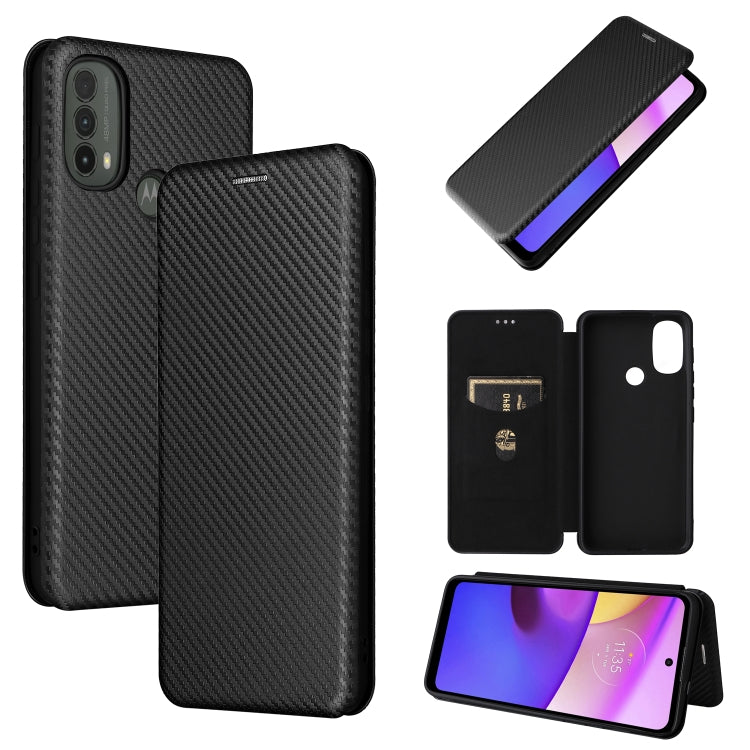 Carbon Fiber Texture Magnetic Horizontal Flip Leather Phone Case with Card Slot, For Blackview Oscal C20, For Samsung Galaxy A13 5G, For Motorola Moto E20 / E30 / E40