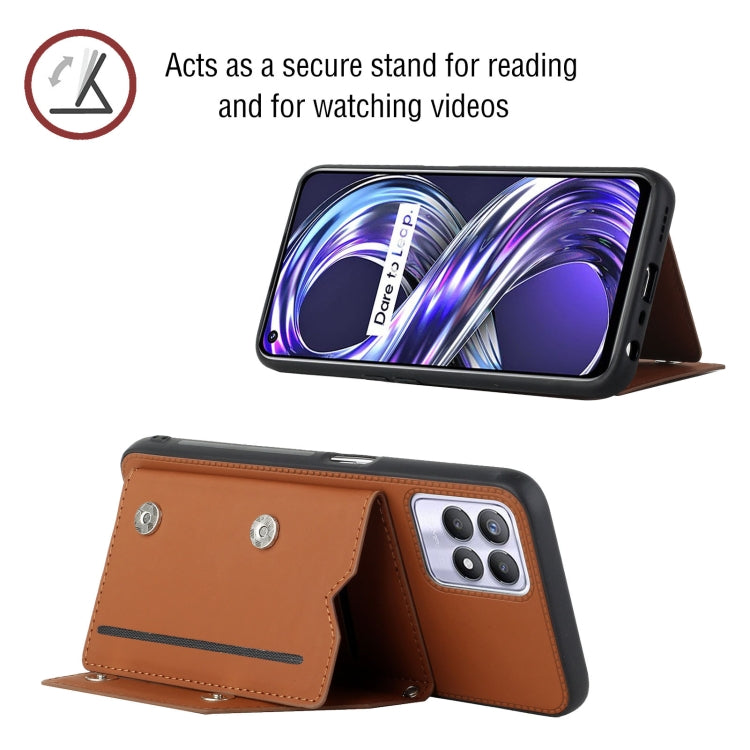 Skin Feel PU + TPU + PC Back Cover Shockproof Phone Case with Card Slots & Holder & Photo Frame, For OPPO Realme 8i, For Samsung Galaxy A13 5G, For Samsung Galaxy M52 5G, For Xiaomi Mi 11T / Mi 11 Pro