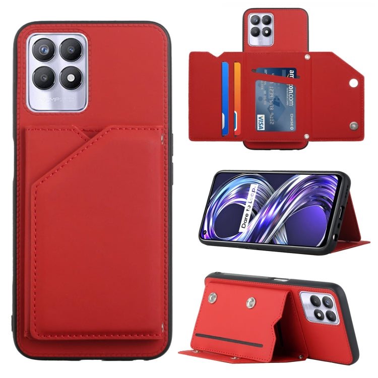 Skin Feel PU + TPU + PC Back Cover Shockproof Phone Case with Card Slots & Holder & Photo Frame, For OPPO Realme 8i, For Samsung Galaxy A13 5G, For Samsung Galaxy M52 5G, For Xiaomi Mi 11T / Mi 11 Pro
