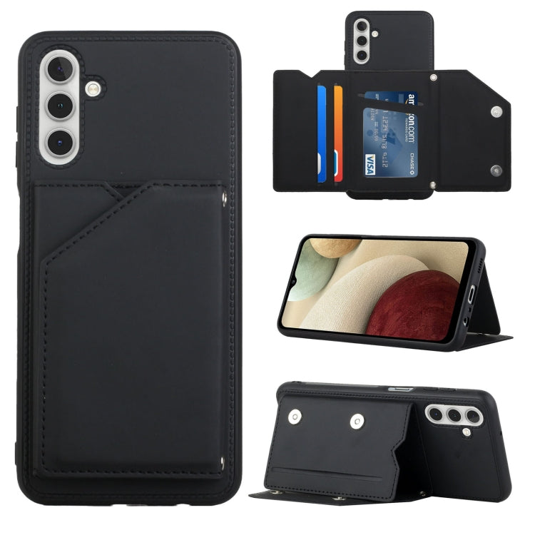 Skin Feel PU + TPU + PC Back Cover Shockproof Phone Case with Card Slots & Holder & Photo Frame, For OPPO Realme 8i, For Samsung Galaxy A13 5G, For Samsung Galaxy M52 5G, For Xiaomi Mi 11T / Mi 11 Pro