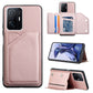 Skin Feel PU + TPU + PC Back Cover Shockproof Phone Case with Card Slots & Holder & Photo Frame, For OPPO Realme 8i, For Samsung Galaxy A13 5G, For Samsung Galaxy M52 5G, For Xiaomi Mi 11T / Mi 11 Pro