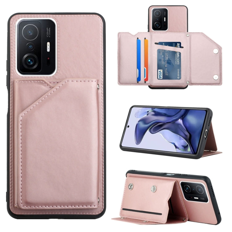 Skin Feel PU + TPU + PC Back Cover Shockproof Phone Case with Card Slots & Holder & Photo Frame, For OPPO Realme 8i, For Samsung Galaxy A13 5G, For Samsung Galaxy M52 5G, For Xiaomi Mi 11T / Mi 11 Pro