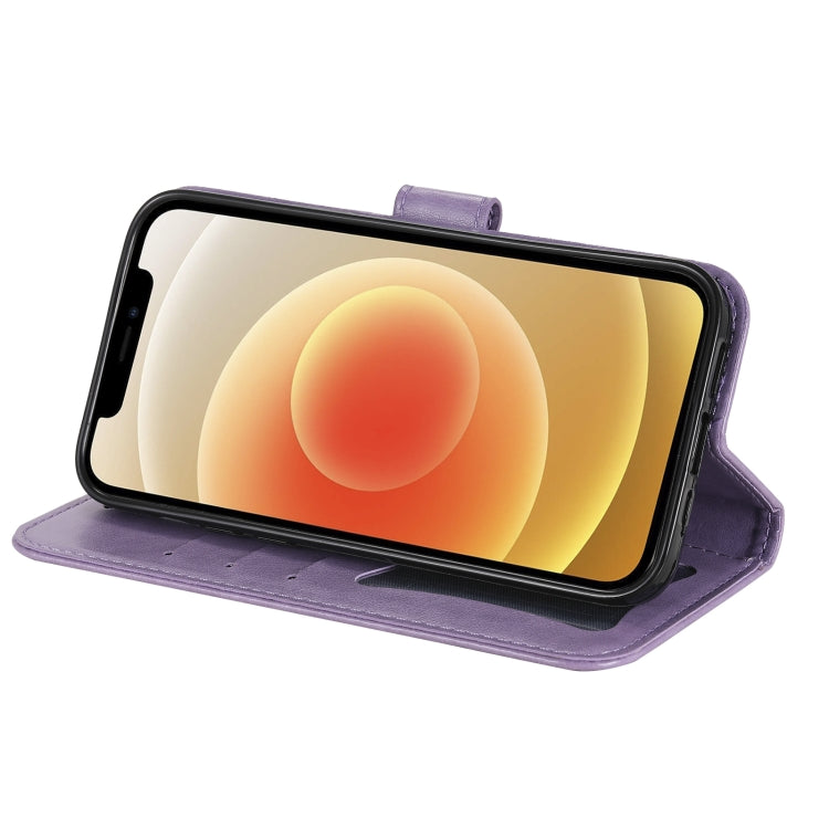 7-petal Flowers Embossed Flip Leather Phone Case with Holder & Card Slots, For Samsung Galaxy A03s (164.2mm)