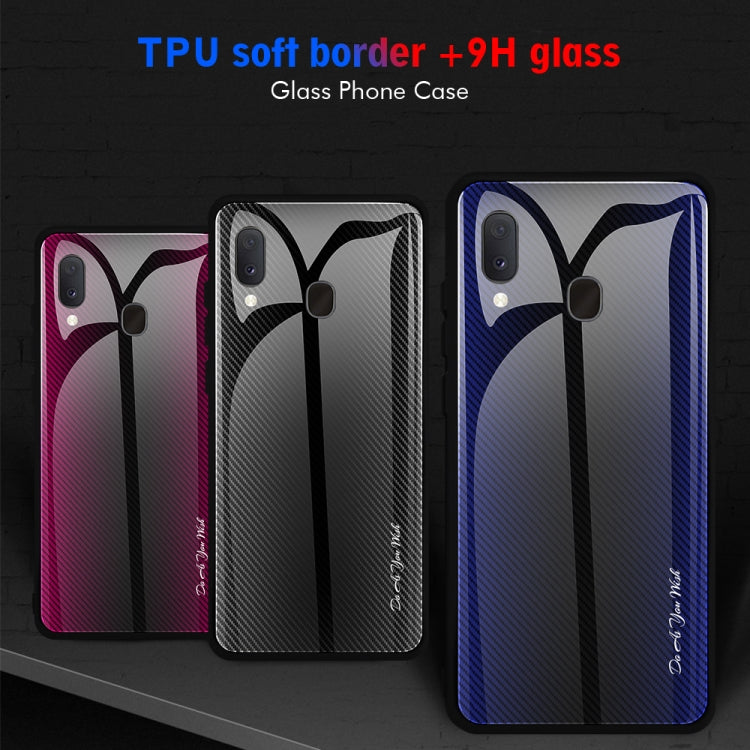 Texture Gradient Glass Protective Case, For Galaxy A20 / A30, For Galaxy A50, For Galaxy A80 / A90, For Galaxy Note 9, For Galaxy Note 10 Pro, For Galaxy S10, For iPhone SE 2022 / SE 2020 / 8 / 7, For iPhone XS Max