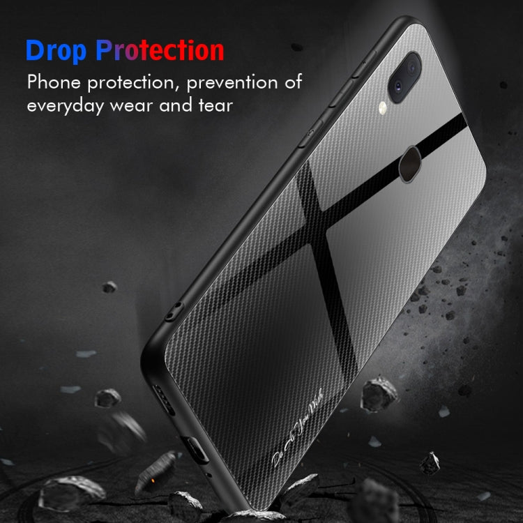 Texture Gradient Glass Protective Case, For Galaxy A20 / A30, For Galaxy A50, For Galaxy A80 / A90, For Galaxy Note 9, For Galaxy Note 10 Pro, For Galaxy S10, For iPhone SE 2022 / SE 2020 / 8 / 7, For iPhone XS Max