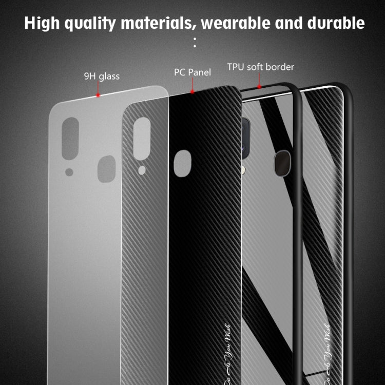 Texture Gradient Glass Protective Case, For Galaxy A20 / A30, For Galaxy A50, For Galaxy A80 / A90, For Galaxy Note 9, For Galaxy Note 10 Pro, For Galaxy S10, For iPhone SE 2022 / SE 2020 / 8 / 7, For iPhone XS Max