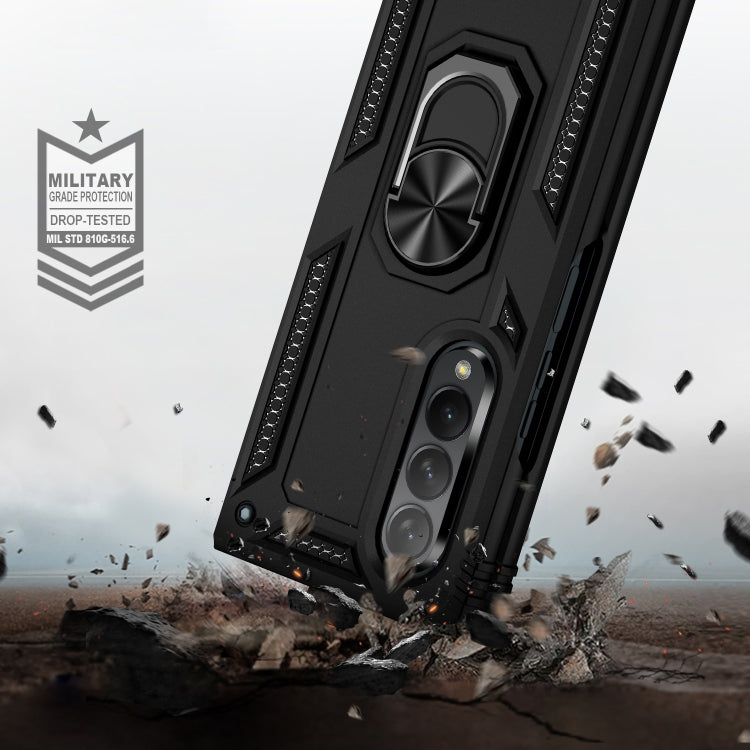 Shockproof TPU + PC Phone Case with Rotating Holder, For Samsung Galaxy Z Fold3 5G