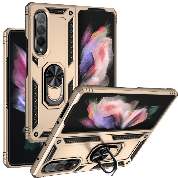 Shockproof TPU + PC Phone Case with Rotating Holder, For Samsung Galaxy Z Fold3 5G