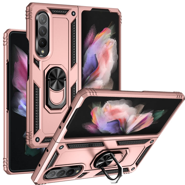 Shockproof TPU + PC Phone Case with Rotating Holder, For Samsung Galaxy Z Fold3 5G