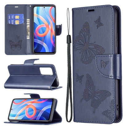 Two Butterflies Embossing Pattern Horizontal Flip Leather Phone Case with Holder & Card Slot & Wallet & Lanyard, For Xiaomi Redmi Note 11 5G, For Samsung Galaxy S22+ 5G, For Samsung Galaxy S22 Ultra 5G, For Samsung Galaxy S22 5G