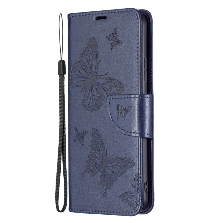 Two Butterflies Embossing Pattern Horizontal Flip Leather Phone Case with Holder & Card Slot & Wallet & Lanyard, For Xiaomi Redmi Note 11 5G, For Samsung Galaxy S22+ 5G, For Samsung Galaxy S22 Ultra 5G, For Samsung Galaxy S22 5G