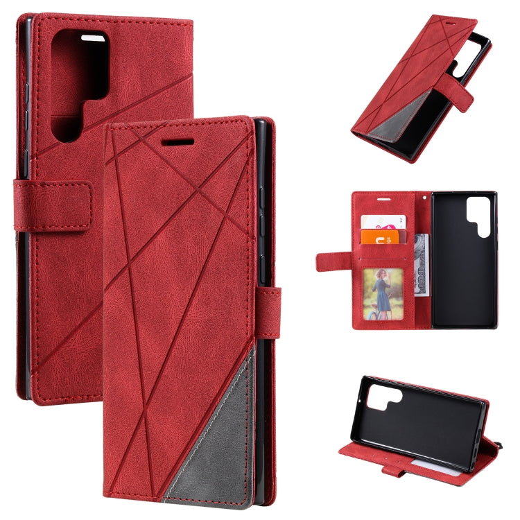 Skin Feel Splicing Horizontal Flip Leather Phone Case, For Samsung Galaxy A03s EU Version, For Samsung Galaxy A13 5G, For Samsung Galaxy S22 5G, For Samsung Galaxy S22+ 5G, For Samsung Galaxy S22 Ultra 5G