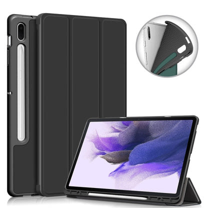 Solid Color TPU Horizontal Flip Tablet Leather Case with 3-Fold Holder & Sleep / Wake-up Function
