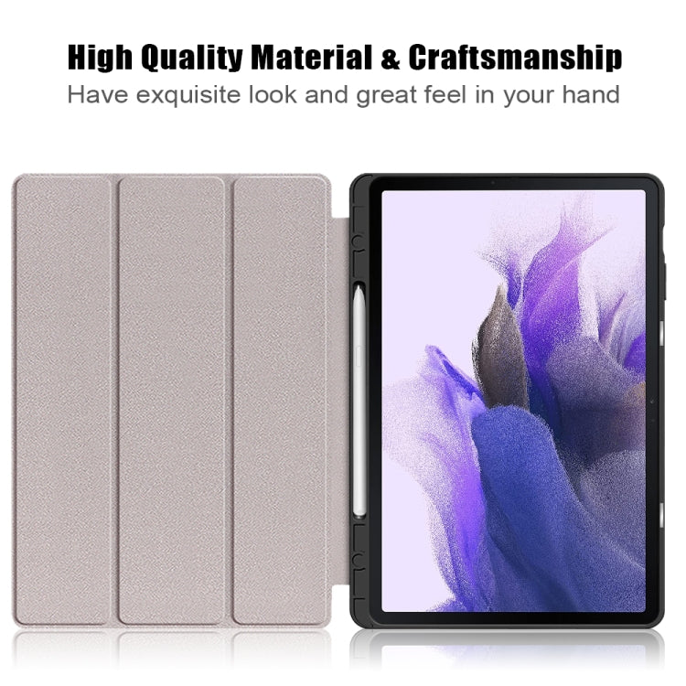 Solid Color TPU Horizontal Flip Tablet Leather Case with 3-Fold Holder & Sleep / Wake-up Function