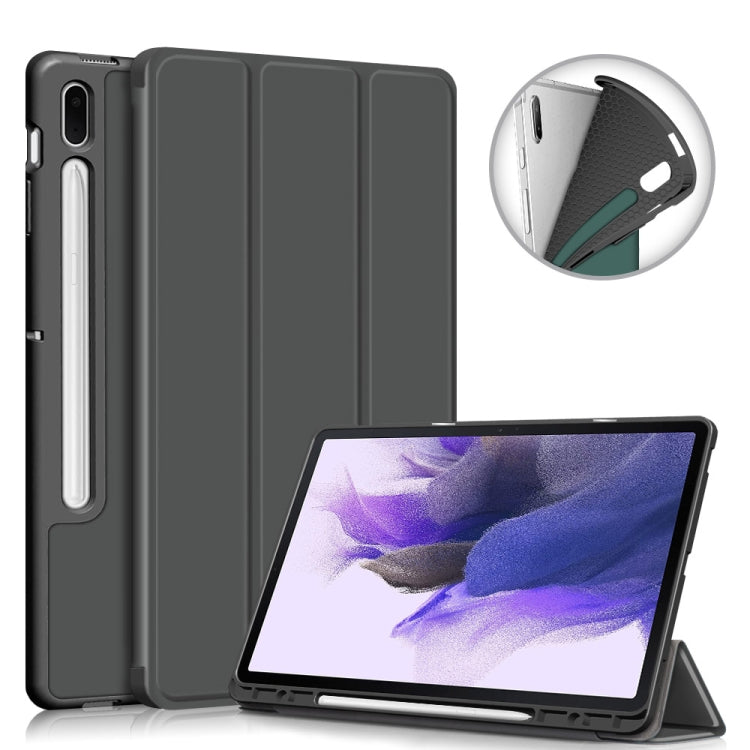 Solid Color TPU Horizontal Flip Tablet Leather Case with 3-Fold Holder & Sleep / Wake-up Function