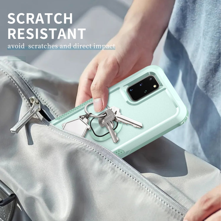 3 in 1 PC + TPU Phone Case with Ring Holder, For Samsung Galaxy S20+, For Samsung Galaxy S20 Ultra, For Samsung Galaxy S21 Ultra 5G