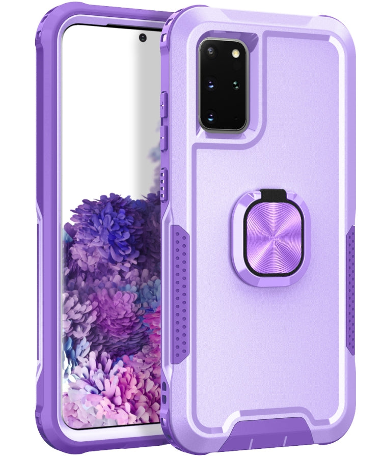 3 in 1 PC + TPU Phone Case with Ring Holder, For Samsung Galaxy S20+, For Samsung Galaxy S20 Ultra, For Samsung Galaxy S21 Ultra 5G