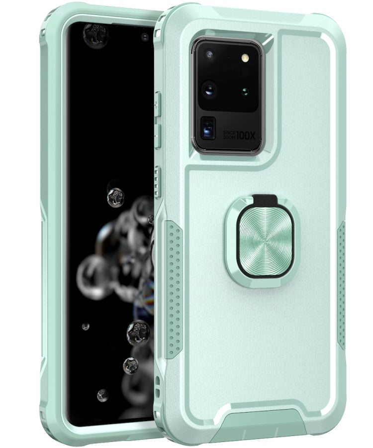 3 in 1 PC + TPU Phone Case with Ring Holder, For Samsung Galaxy S20+, For Samsung Galaxy S20 Ultra, For Samsung Galaxy S21 Ultra 5G