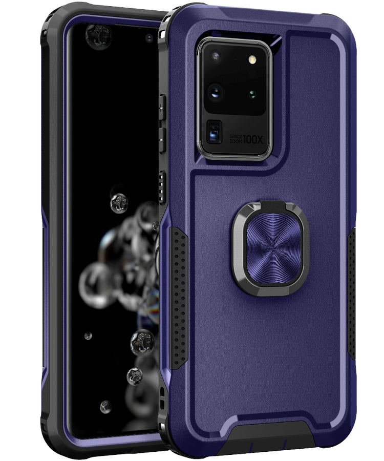 3 in 1 PC + TPU Phone Case with Ring Holder, For Samsung Galaxy S20+, For Samsung Galaxy S20 Ultra, For Samsung Galaxy S21 Ultra 5G