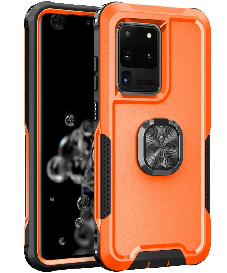 3 in 1 PC + TPU Phone Case with Ring Holder, For Samsung Galaxy S20+, For Samsung Galaxy S20 Ultra, For Samsung Galaxy S21 Ultra 5G