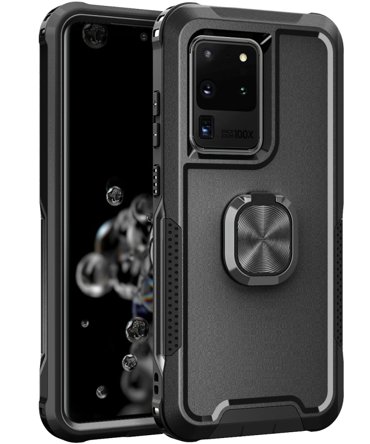 3 in 1 PC + TPU Phone Case with Ring Holder, For Samsung Galaxy S20+, For Samsung Galaxy S20 Ultra, For Samsung Galaxy S21 Ultra 5G