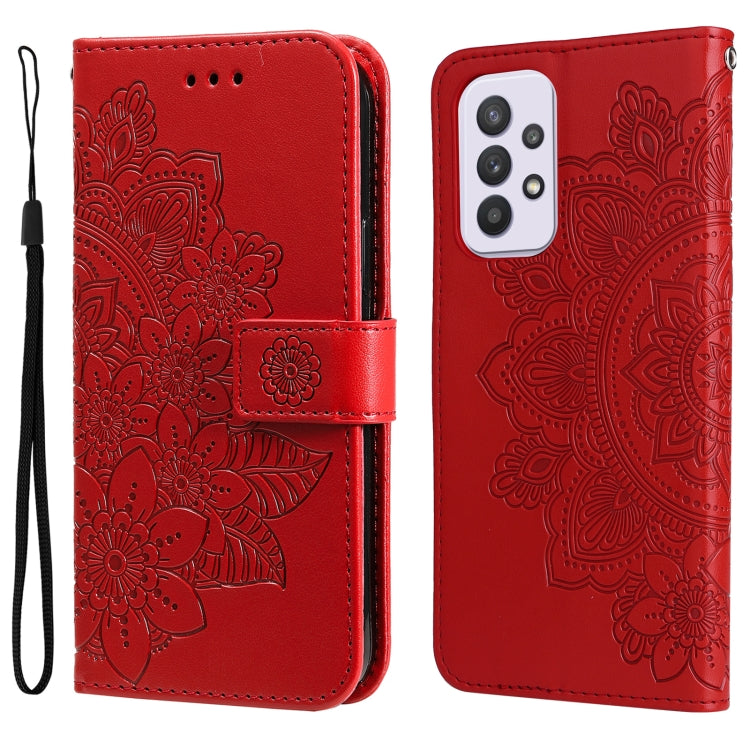7-petal Flowers Embossing Pattern Horizontal Flip CasePhone Case, For Motorola Moto E20 / E30 / E40, For Samsung Galaxy A03 EU Version, For Samsung Galaxy A03 Global, For Samsung Galaxy A33 5G, For Samsung Galaxy A53 5G