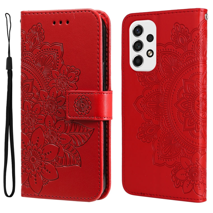 7-petal Flowers Embossing Pattern Horizontal Flip CasePhone Case, For Motorola Moto E20 / E30 / E40, For Samsung Galaxy A03 EU Version, For Samsung Galaxy A03 Global, For Samsung Galaxy A33 5G, For Samsung Galaxy A53 5G