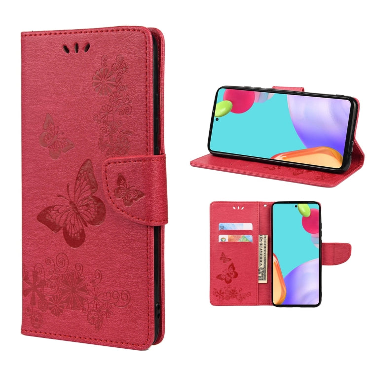 Butterfly Embossed Horizontal Flip Leather Phone Case with Card Slot & Holder, For Samsung Galaxy A33 5G, For Samsung Galaxy A53 5G, For Xiaomi Redmi Note 11 Pro, For Xiaomi Redmi Note 11 5G