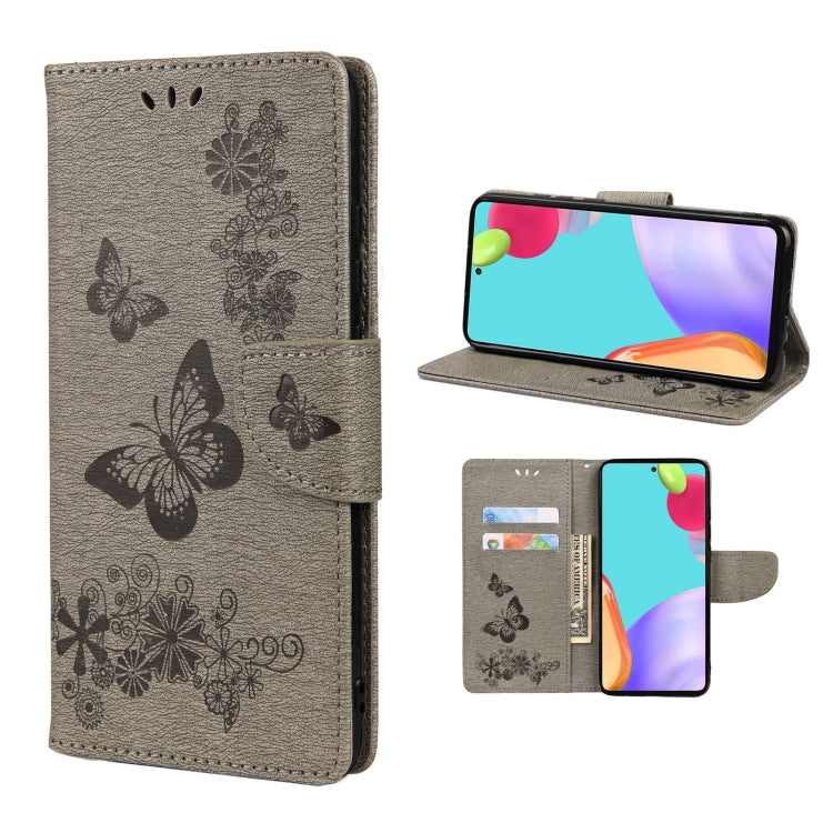 Butterfly Embossed Horizontal Flip Leather Phone Case with Card Slot & Holder, For Samsung Galaxy A33 5G, For Samsung Galaxy A53 5G, For Xiaomi Redmi Note 11 Pro, For Xiaomi Redmi Note 11 5G