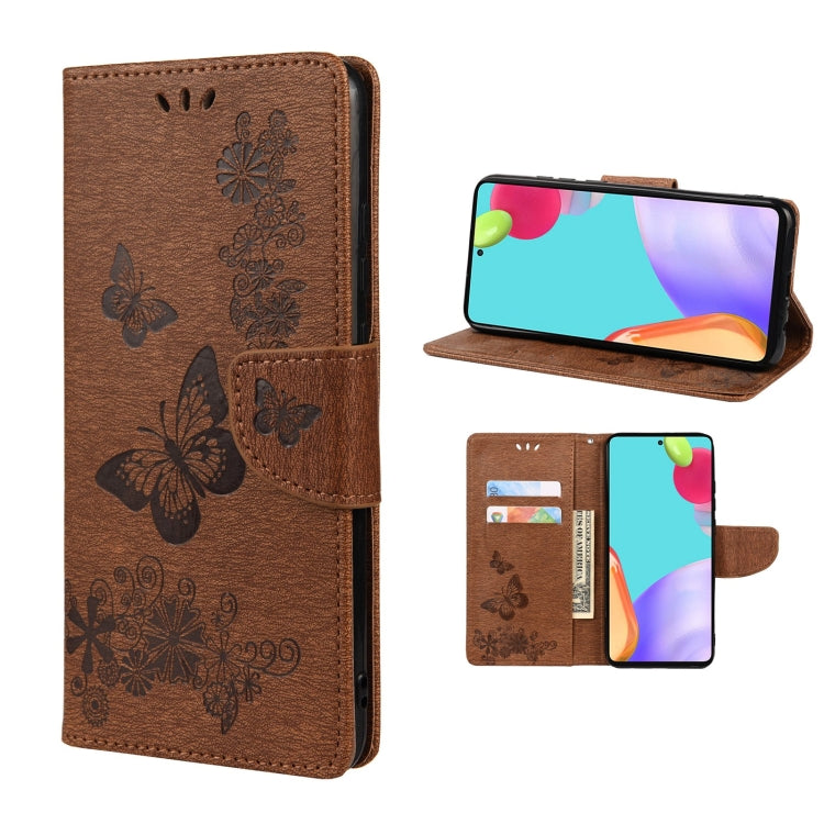 Butterfly Embossed Horizontal Flip Leather Phone Case with Card Slot & Holder, For Samsung Galaxy A33 5G, For Samsung Galaxy A53 5G, For Xiaomi Redmi Note 11 Pro, For Xiaomi Redmi Note 11 5G