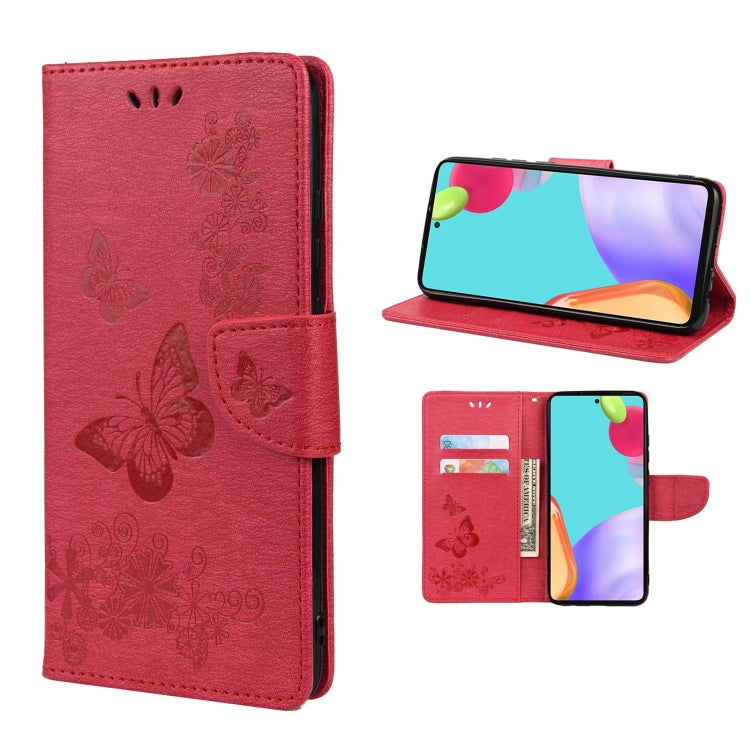 Butterfly Embossed Horizontal Flip Leather Phone Case with Card Slot & Holder, For Samsung Galaxy A33 5G, For Samsung Galaxy A53 5G, For Xiaomi Redmi Note 11 Pro, For Xiaomi Redmi Note 11 5G