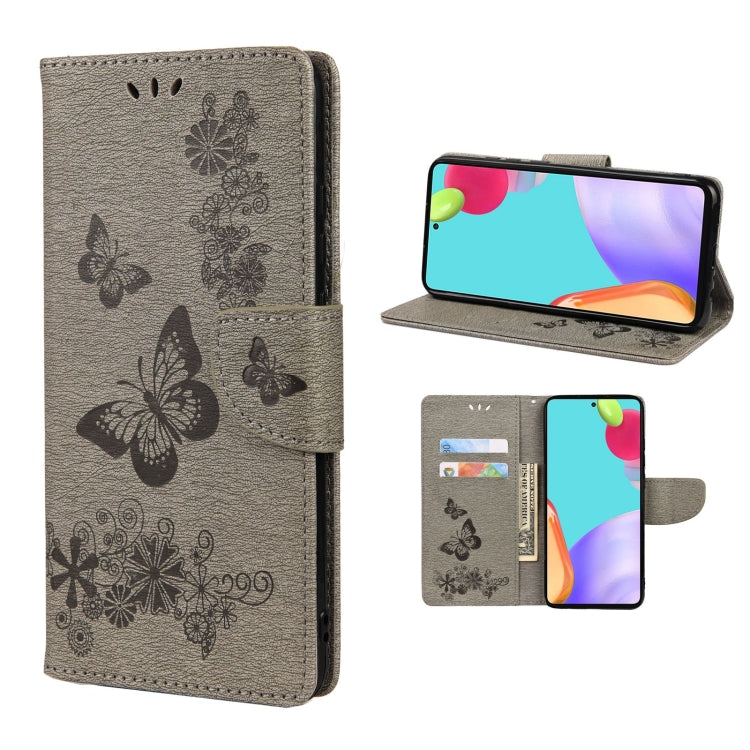 Butterfly Embossed Horizontal Flip Leather Phone Case with Card Slot & Holder, For Samsung Galaxy A33 5G, For Samsung Galaxy A53 5G, For Xiaomi Redmi Note 11 Pro, For Xiaomi Redmi Note 11 5G