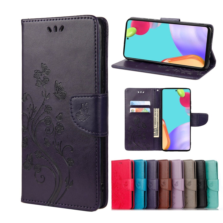 Butterfly Flower Pattern Horizontal Flip Leather Phone Case with Card Slot & Holder, For Samsung Galaxy A33 5G, For Samsung Galaxy A53 5G, For Xiaomi Redmi Note 11 Pro, For Xiaomi Redmi Note 11