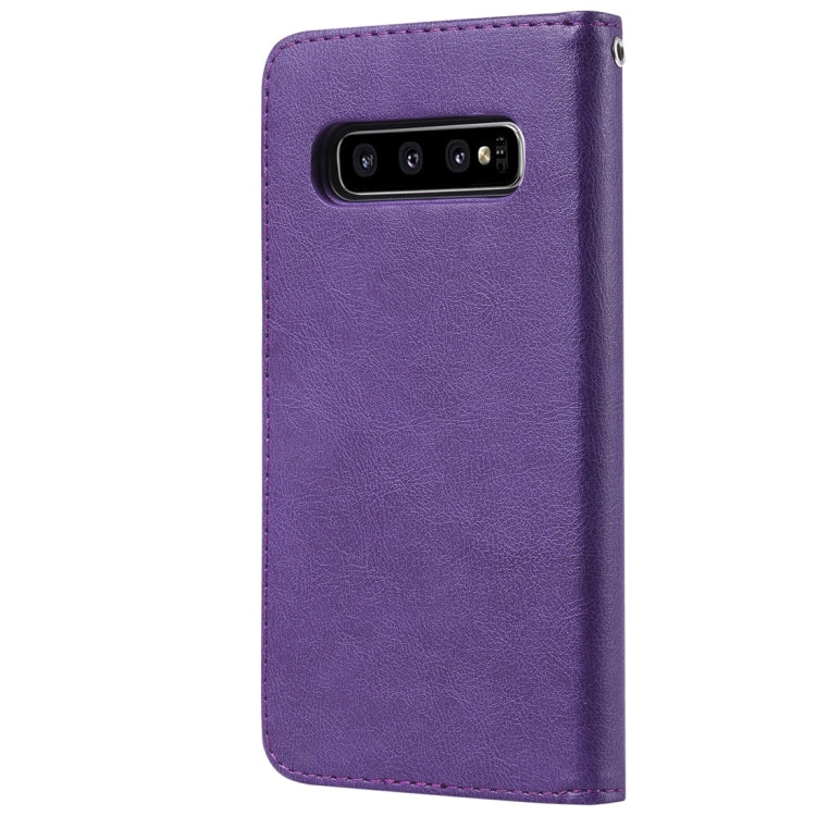Solid Color Horizontal Flip Protective Case with Holder & Card Slots & Wallet & Photo Frame & Lanyard, For Galaxy S10, For Galaxy S10e