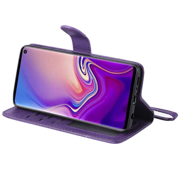 Solid Color Horizontal Flip Protective Case with Holder & Card Slots & Wallet & Photo Frame & Lanyard, For Galaxy S10, For Galaxy S10e