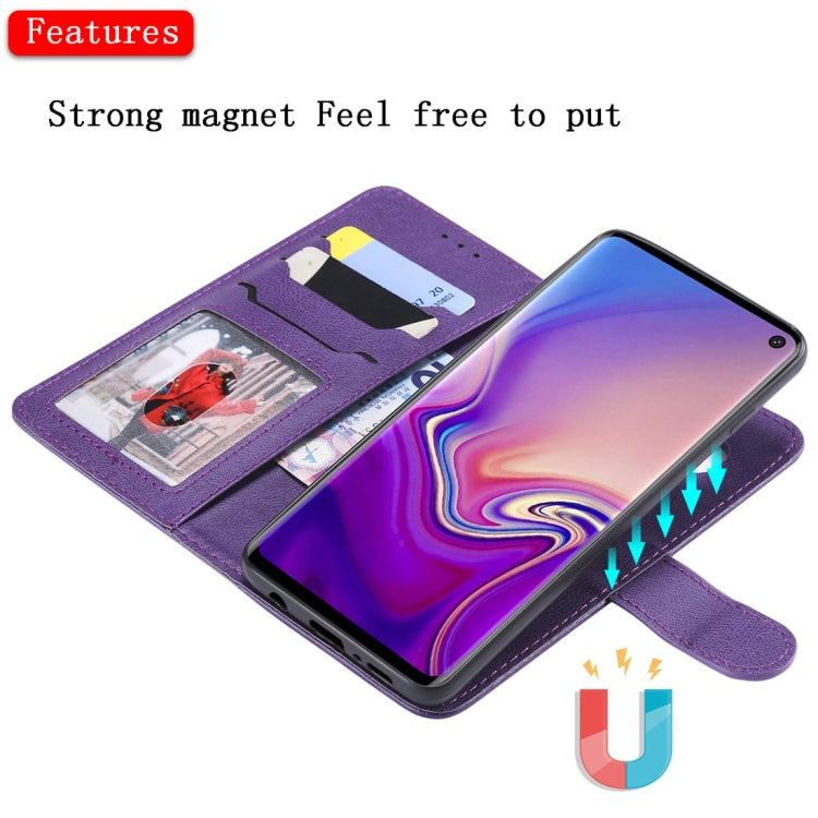 Solid Color Horizontal Flip Protective Case with Holder & Card Slots & Wallet & Photo Frame & Lanyard, For Galaxy S10, For Galaxy S10e