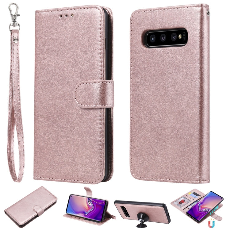 Solid Color Horizontal Flip Protective Case with Holder & Card Slots & Wallet & Photo Frame & Lanyard, For Galaxy S10, For Galaxy S10e
