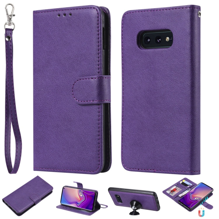 Solid Color Horizontal Flip Protective Case with Holder & Card Slots & Wallet & Photo Frame & Lanyard, For Galaxy S10, For Galaxy S10e