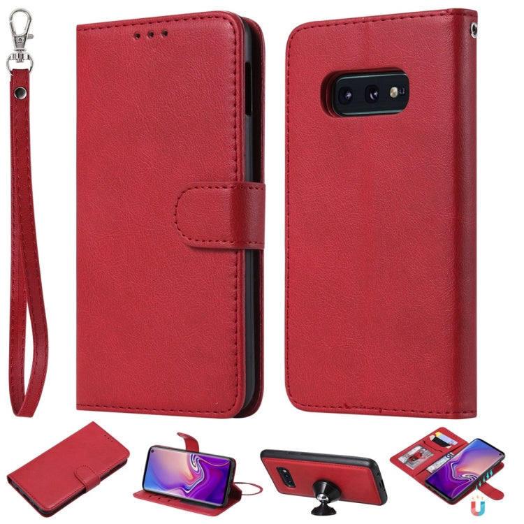 Solid Color Horizontal Flip Protective Case with Holder & Card Slots & Wallet & Photo Frame & Lanyard, For Galaxy S10, For Galaxy S10e