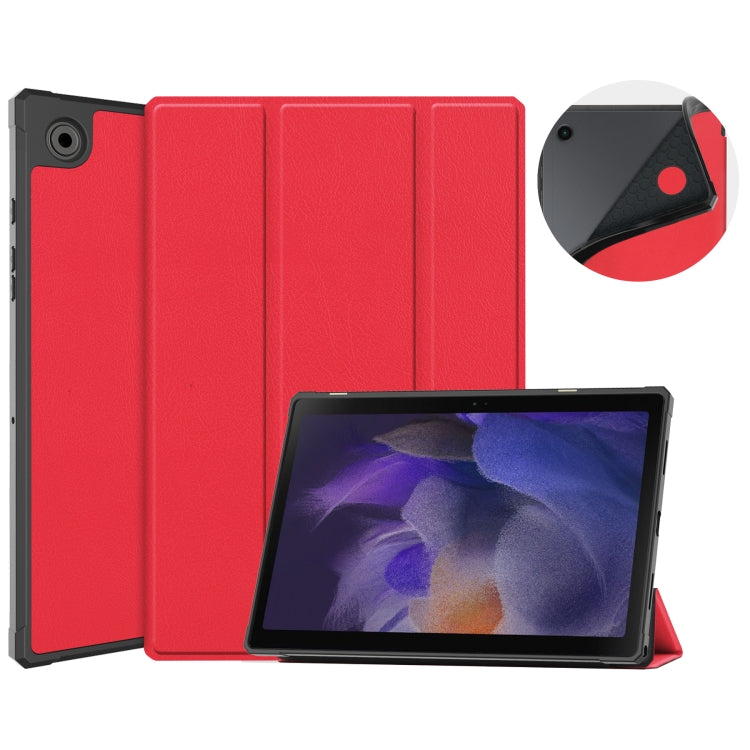 3-Fold Holder Leather Tablet Case, For Samsung Galaxy Tab A8 2021 SM-X205