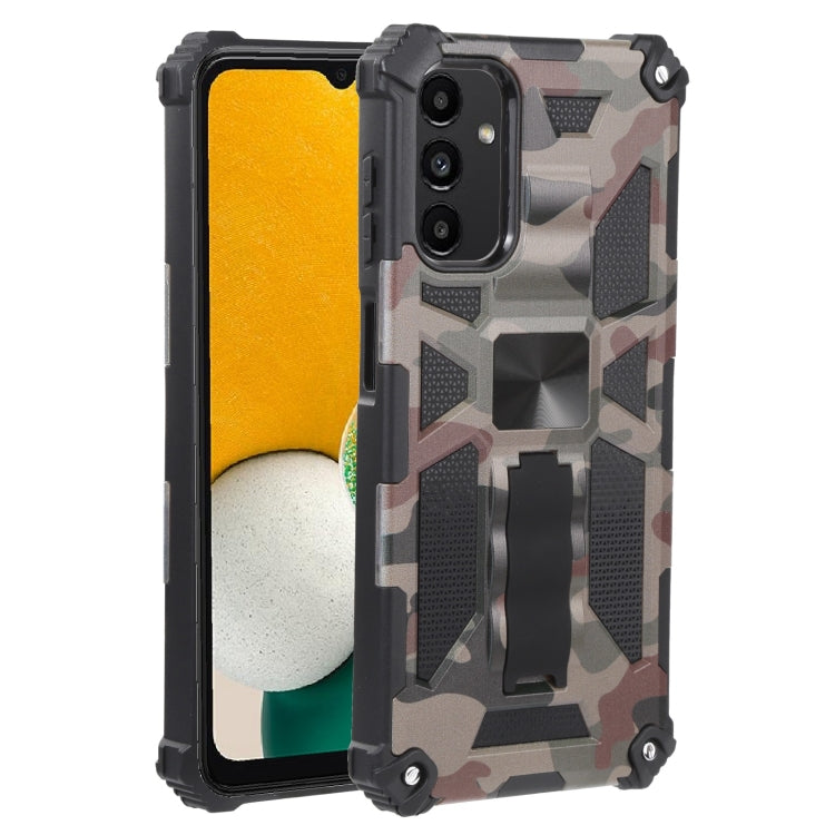 Camouflage Armor Shockproof TPU + PC Magnetic Protective Phone Case with Holder